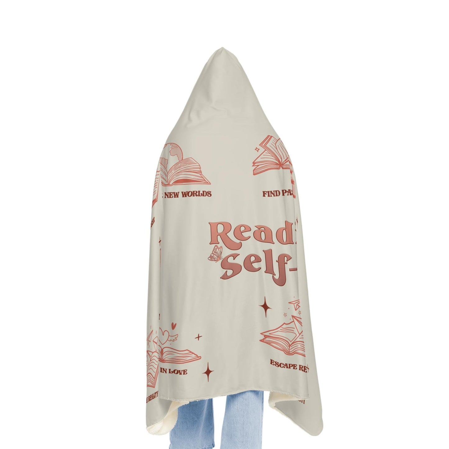 Reading is Self Care Hooded Blanket | Reading Hooded Blanket | Wearable Blanket | Hoodie Blanket | Snuggle Blanket | Sherpa Blanket