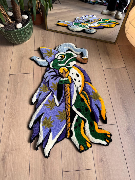 Frog Prince Rug - Unique Fantasy Design, Handmade Carpet for Your Magical Space