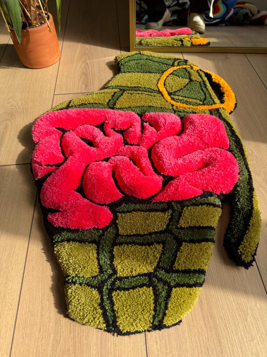 3D Unique Brain Bomb Tufted Rug Modern Interior Decor