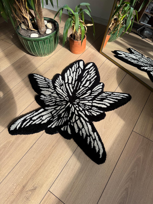 Six Wings Butterfly Fluffy Handmade Tufted Rug
