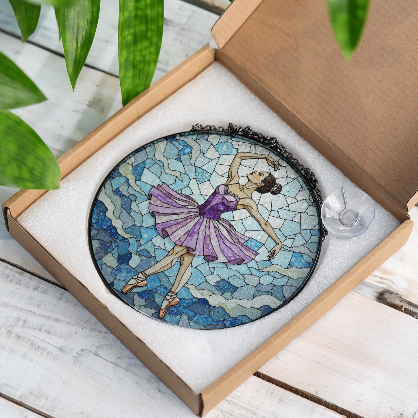 Ballet Dancer Suncatcher Stained Glass Window Decor Gift for Dancers