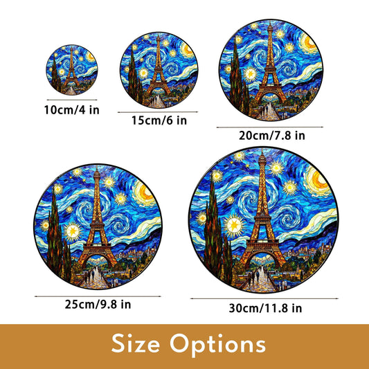 Starry Night Eiffel Tower Suncatcher Window Hanging Gift for Art Lovers