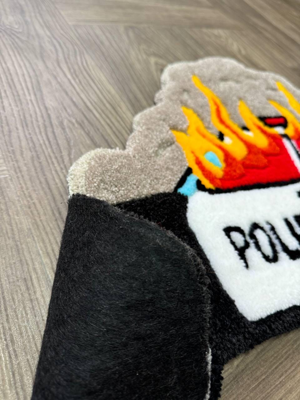 Burning car rug Fire rug Police car rug Cop car Custom rug Tufted Rug Rugs for bedroom aesthetic cute rug ACAB rug Car with Fire cool rug