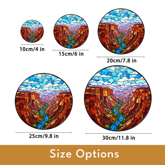 Grand Canyon Stained Glass Suncatcher Colorful Window Decor Gift for Nature Lovers