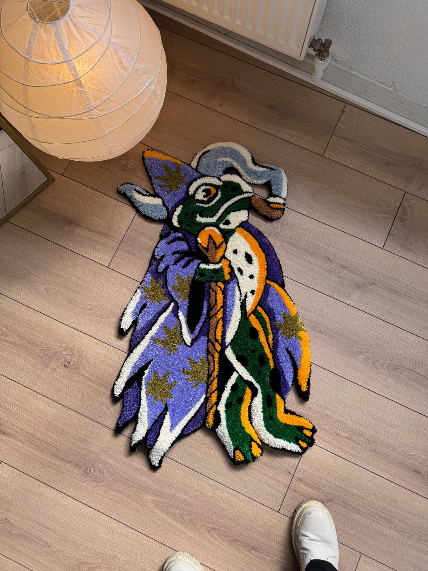 Frog Prince Rug - Unique Fantasy Design, Handmade Carpet for Your Magical Space