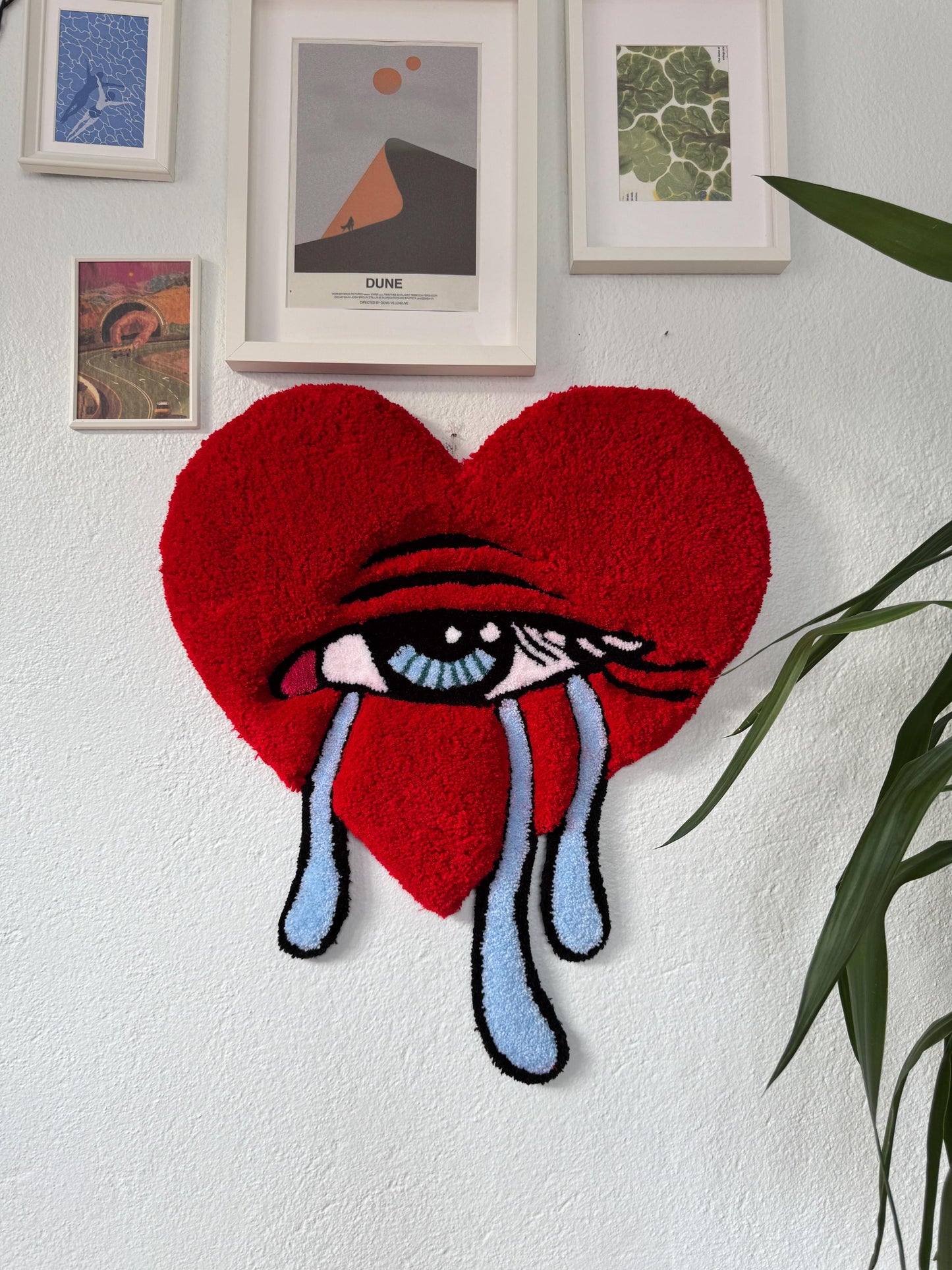 Crying Heart 3D Tufted Rug , Handmade Tufting Rug, Fluffy Rugs