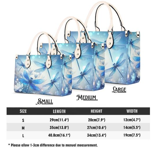 Dragonfly Bliss Trendy Handbag, Waterproof PU Leather Handbag, Top Handle Vegan Leather, High-quality Crossbody Bag, Shoulder bag