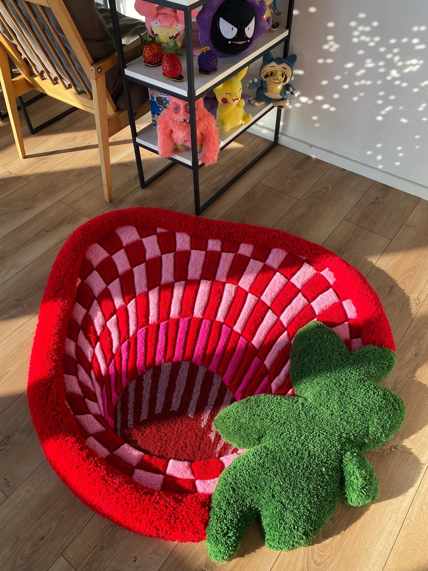 Fluffy 3d tufted abstract strawberry rug bedroom decor