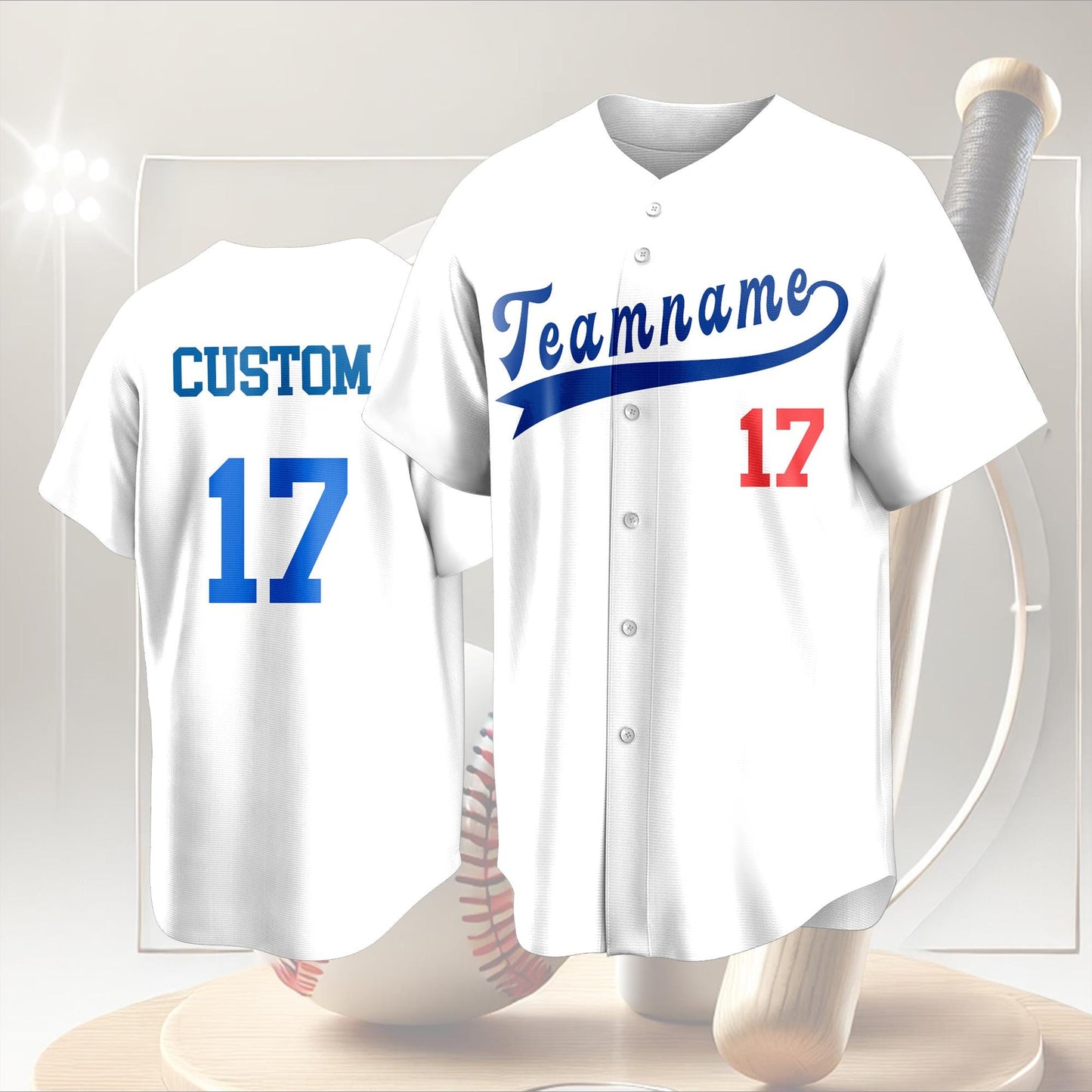 Personalized Custom Baseball Jersey with Team Name and Number Printed or Embroidered Logo Button Up Baseball Uniform for Fans and Players
