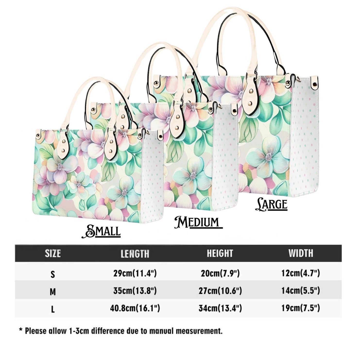 Pastel Dreams Flower Handbag. Spring handbag. Vegan Leather handbag. Womans Handbag. Gift for her. Crossbody. Shoulder bag