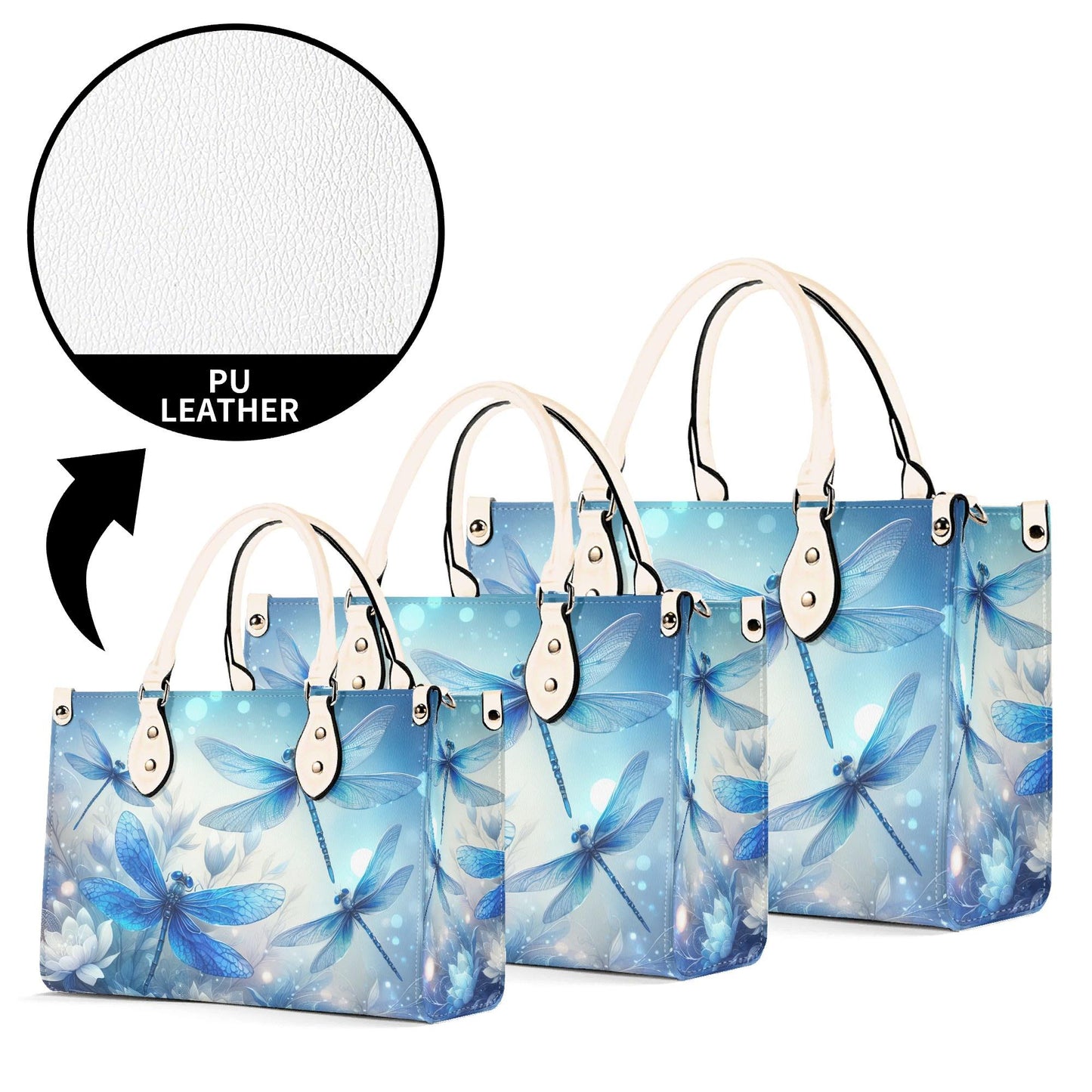Dragonfly Bliss Trendy Handbag, Waterproof PU Leather Handbag, Top Handle Vegan Leather, High-quality Crossbody Bag, Shoulder bag