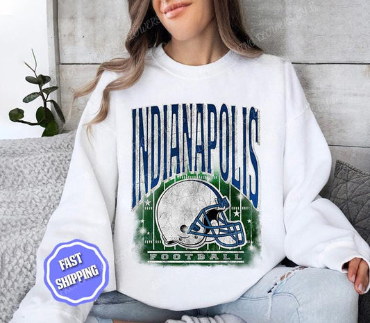Indianapolis Football Retro 90s Style Sweatshirt, Game Day Shirt, Indianapolis Football Shirt, Sunday Football Shirt, Indianapolis Crewneck