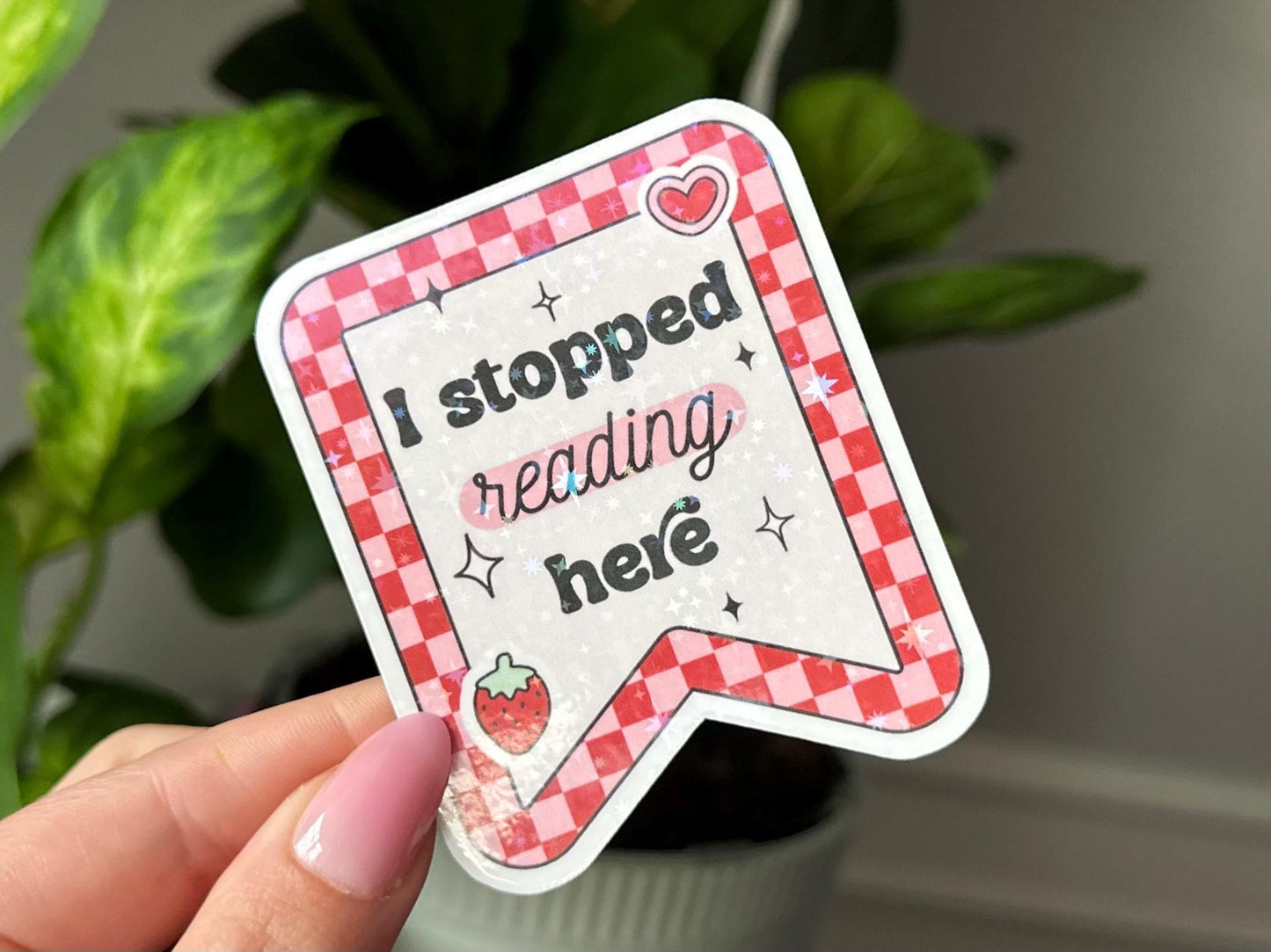 I Stopped Reading Here Checkered Bookmark Sticker, BookTok, Cute Gifts for Bestfriend, Bookish, Reader Gifts, Reading