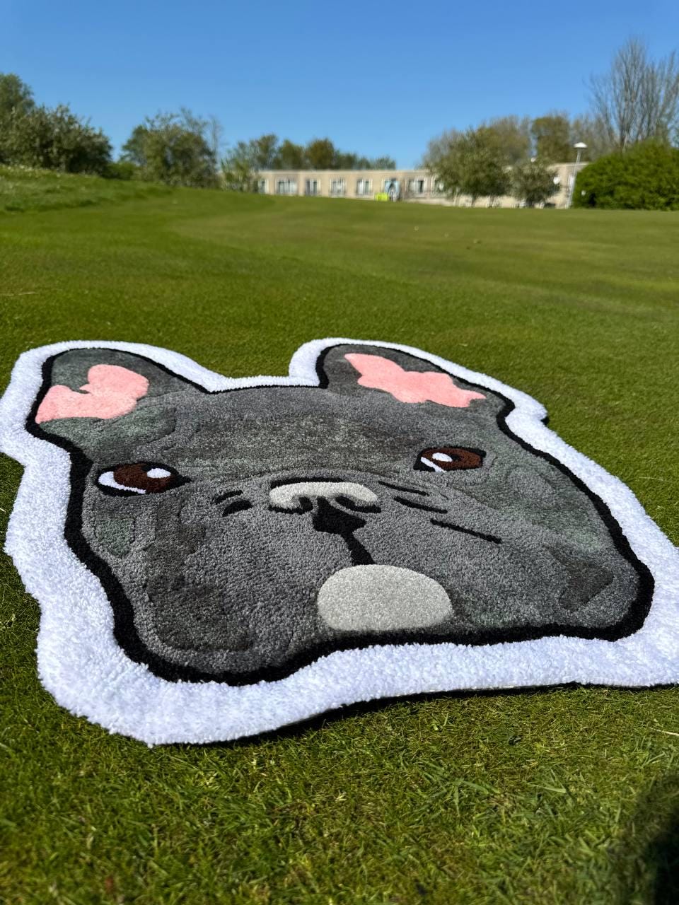 Custom French Bulldog Rug: Handmade Tufted Pet Portrait