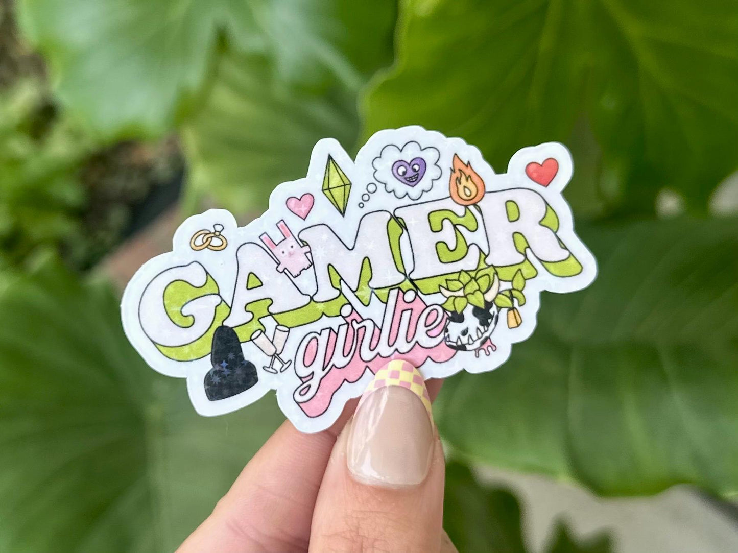 Gamer Girlie Waterproof Sticker, Mental Health Stickers, Handdrawn Art, Bestfriend Gifts, Positivity