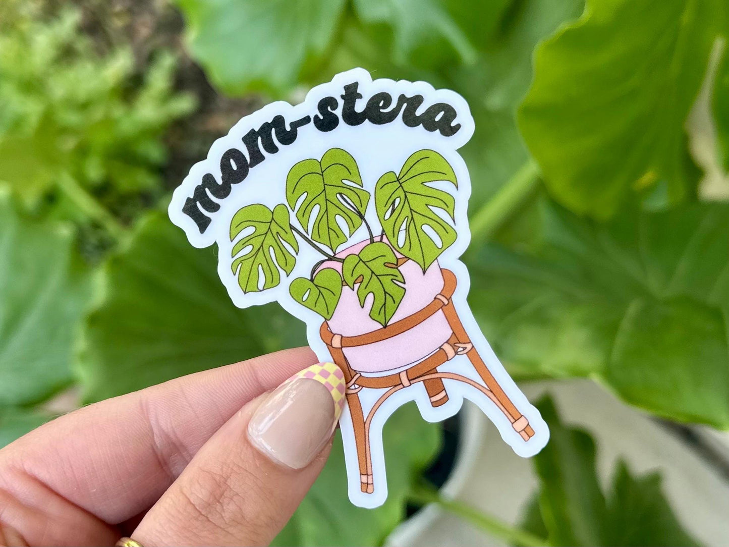 Mom-Stera Waterproof Sticker, Gifts for Mom, Mom Stickers, Mothers Day Gift, Waterbottle Sticker, Plant Mom, Plant Lady