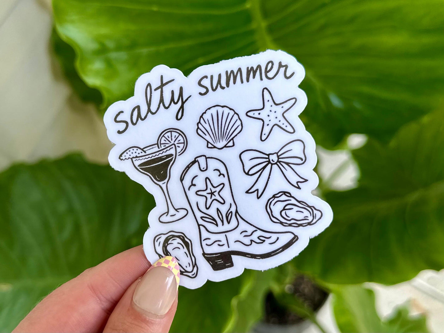 Salty Summer Cowgirl Edition Waterproof Sticker, Mental Health Stickers, Handdrawn Art, Bestfriend Gifts, Positivity