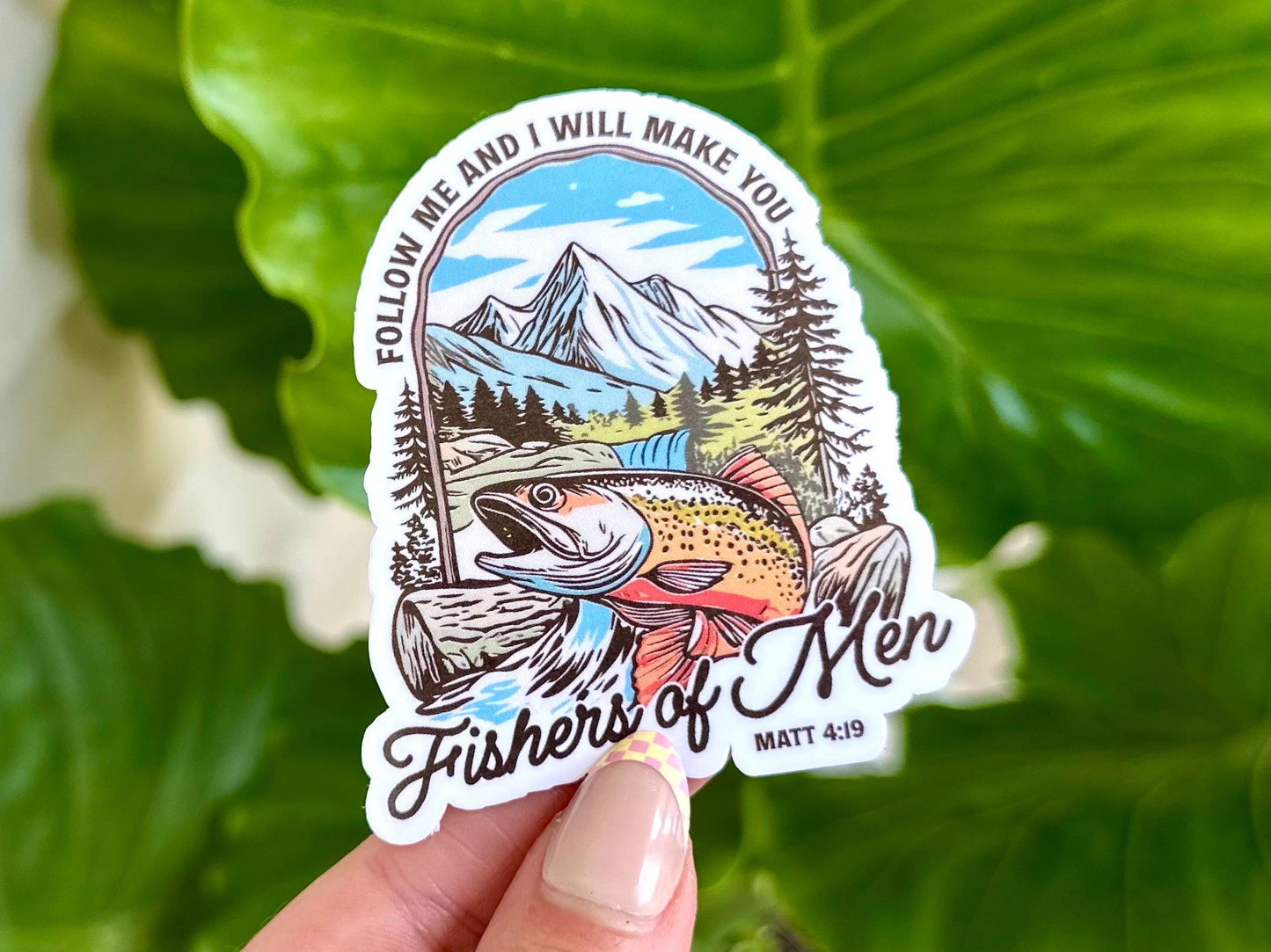 Fishers of Men Waterproof Sticker, Mental Health Stickers, Handdrawn Art, Bestfriend Gifts, Hunting, Men’s Stickers, Gifts for Dad