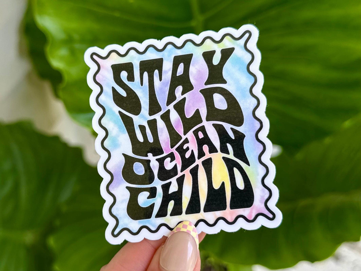 Stay Wild Ocean Child Waterproof Sticker, Mental Health Stickers, Handdrawn Art, Bestfriend Gifts, Positivity