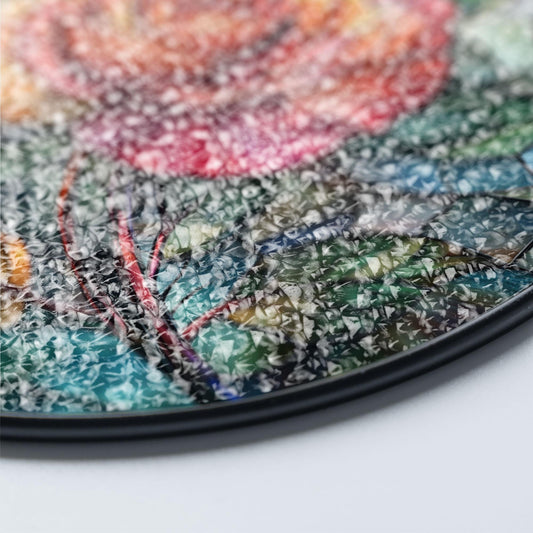 Rose Bouquet Stained Glass Suncatcher, Style Wall and Window Decoration, Special Gifts for Women, Rose Flowers Gifts, June Birthday Gift