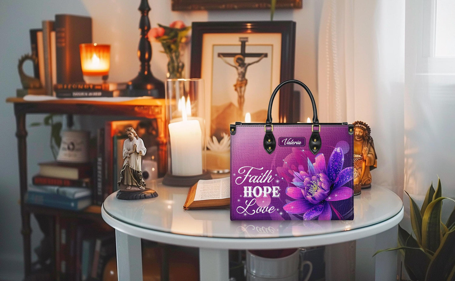 Personalized Leather Handbag, Custom Leather Purse, Christian Bag, Best Gifts for Women, Christian Gifts, Christian Mother's Day Gift