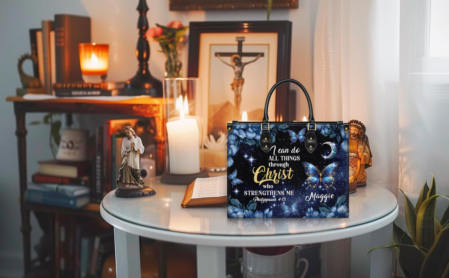 Personalized Leather Handbag, Custom Leather Purse, Christian Bag, Best Gifts for Women, Christian Gifts, Christian Mother's Day Gift