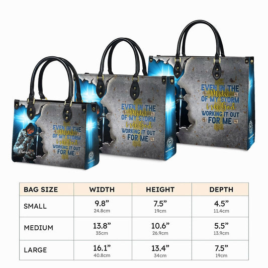 Spiritual Warrior Tote Bag, Personalized Christian Gift for Black Woman, Knight of Faith Purse, Even In The Storm Custom Name Handbag