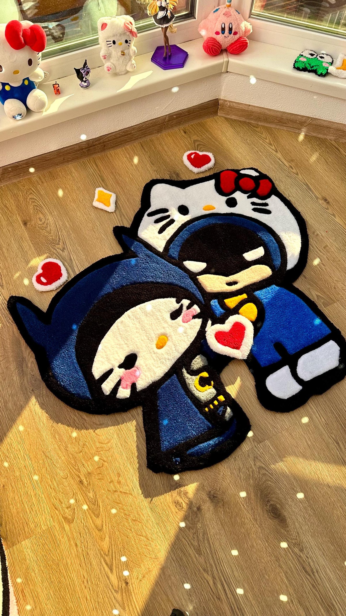 Kitty Rug – Puffy 3D Tufted Custom Carpet, Kawaii Anime Decor, Cute Handmade Rug for Girls Room, Bedroom or Gift Idea