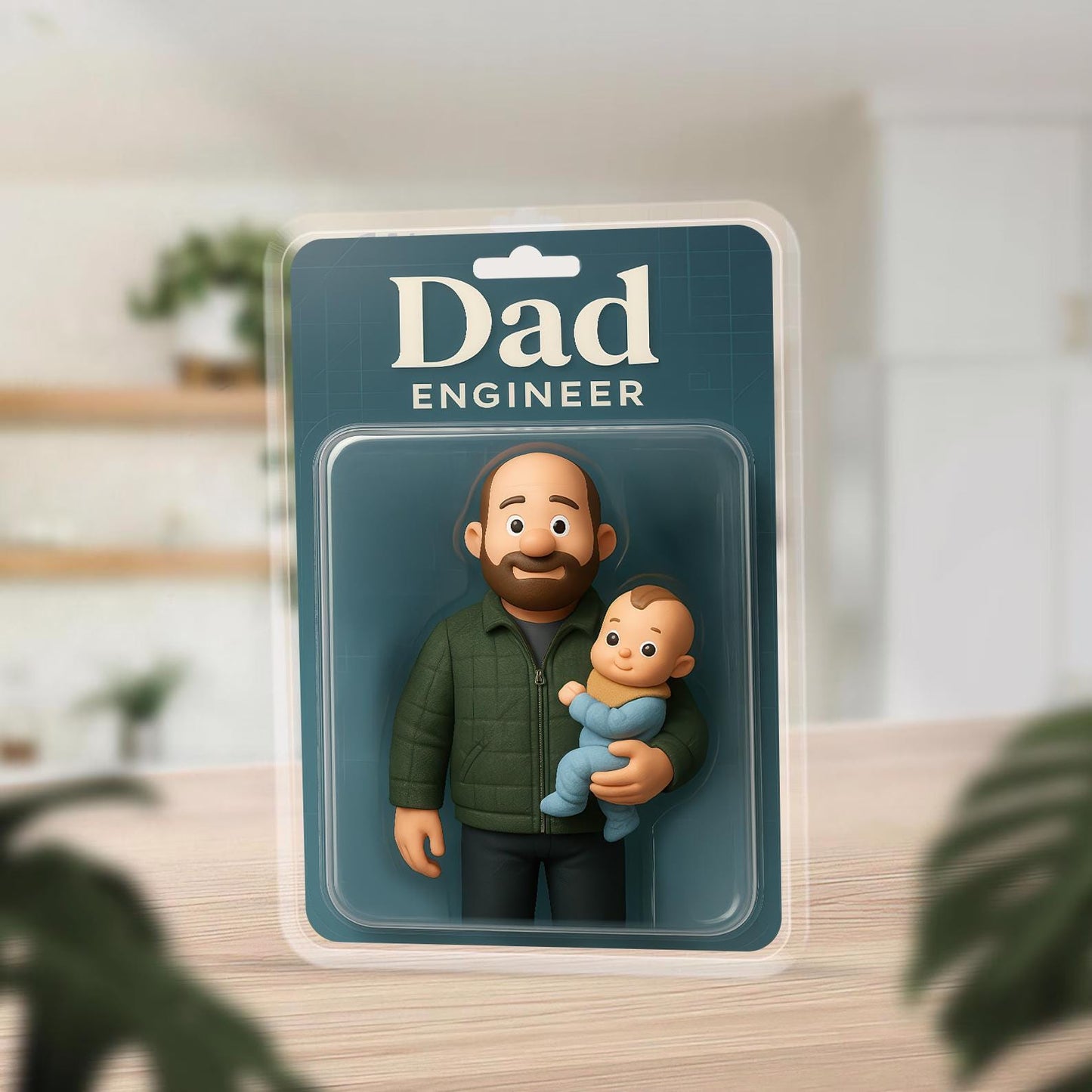 Custom Father's Day Gift For Dad, Personalized Photo Dad And Kids Action Figure Acrylic Block, Best Dad Ever Block Plaque, Gift For Husband