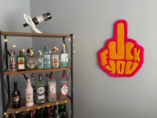 Handmade "Fuck You" Tufted Rug: Funny Swear Word Decor