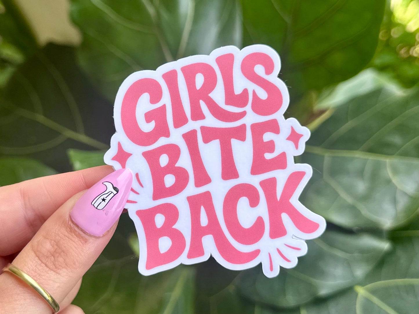 Girls Bite Back Waterproof Sticker, Mental Health Stickers, Handdrawn Art, Bestfriend Gifts, Positivity