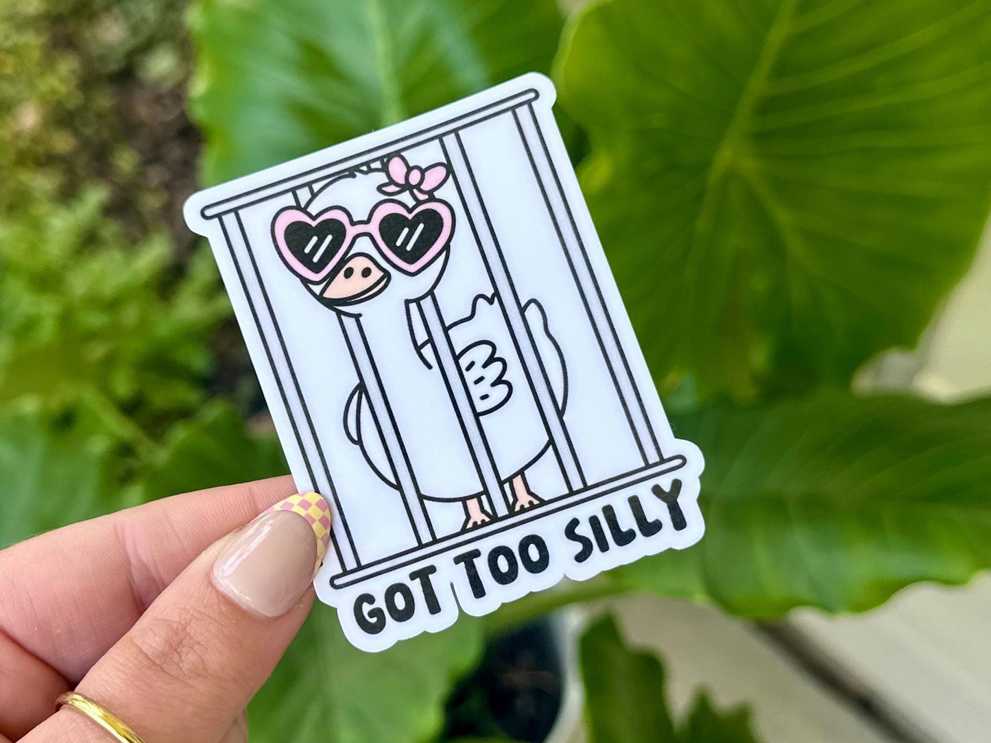 Got Too Silly Waterproof Sticker, Mental Health Stickers, Handdrawn Art, Bestfriend Gifts, Positivity