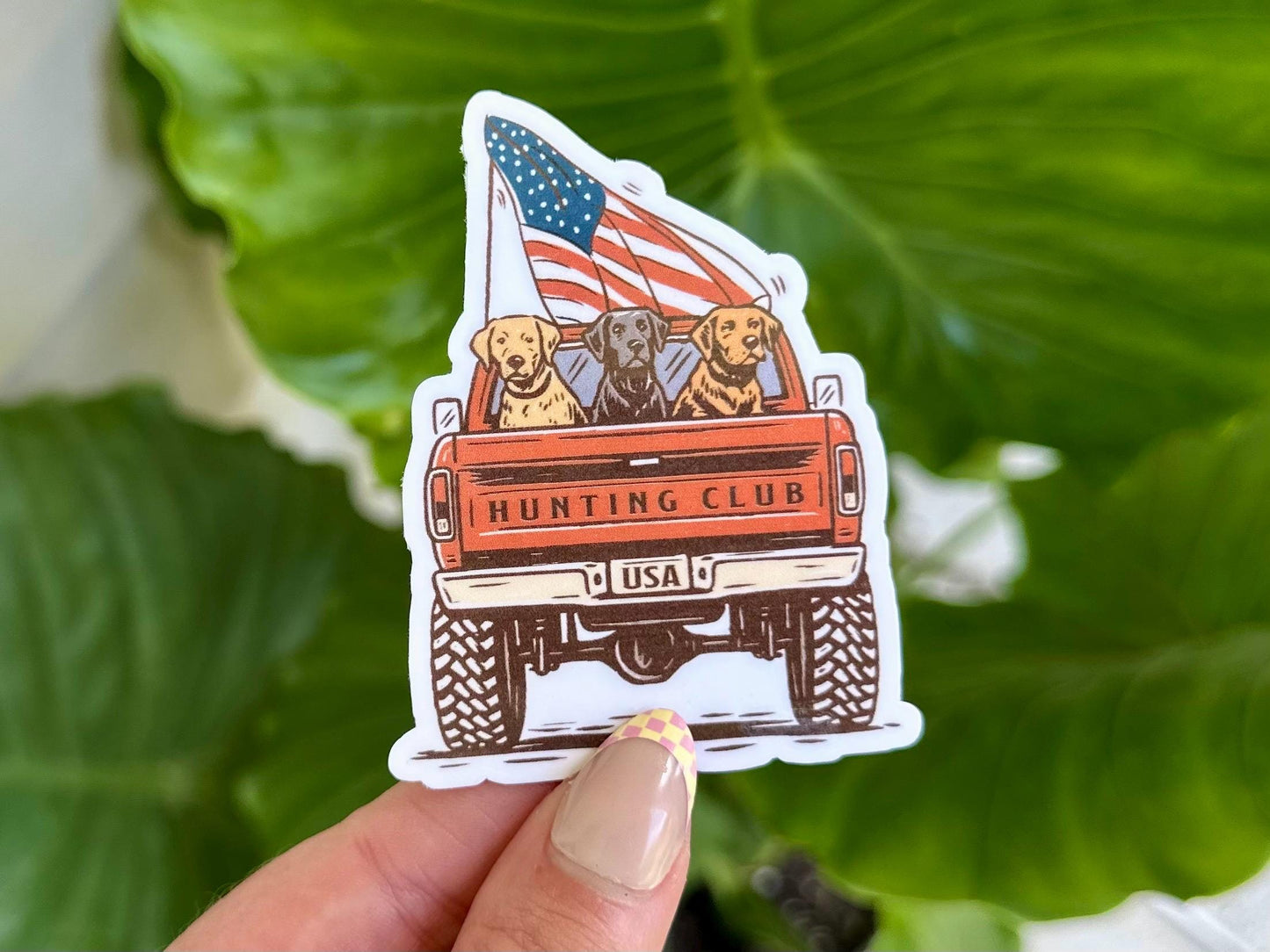 Hunting Club Truck Waterproof Sticker, Mental Health Stickers, Handdrawn Art, Bestfriend Gifts, Hunting, Men’s Stickers, Gifts for Dad