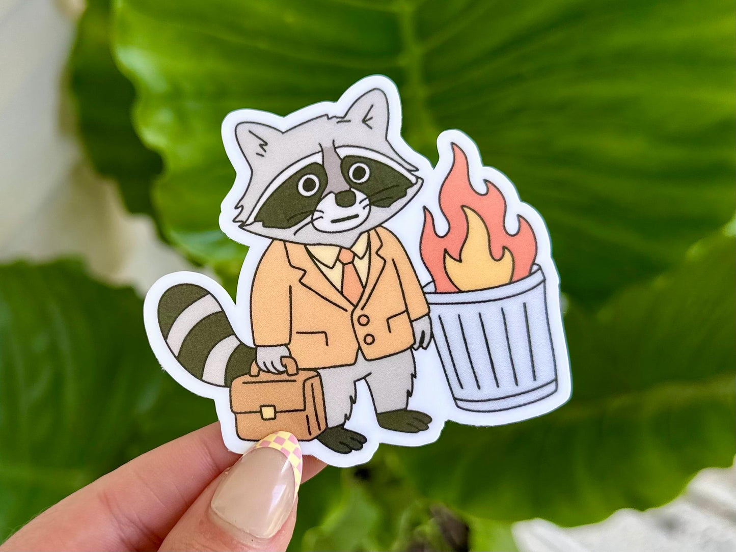 Adulting Raccoon Waterproof Sticker, Mental Health Stickers, Handdrawn Art, Bestfriend Gifts, Positivity