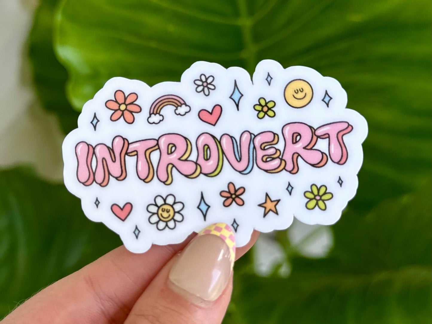 Introvert Waterproof Sticker, Mental Health Stickers, Handdrawn Art, Bestfriend Gifts, Positivity