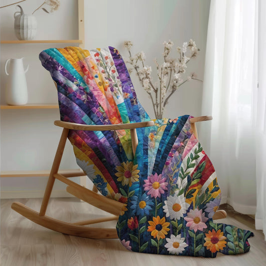 Colorful Printed Floral Blanket, Patchwork Look, Soft Polyester Throw, Cozy Home Decor, Gift for Her, Spring, Summer Decor, Birthday Present