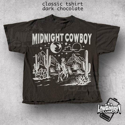 Midnight Cowboy T-Shirt, Vintage Western Graphic Tee, Retro Grunge Rodeo Shirt, Comfort Colors Dark Country Aesthetic, Wild West Streetwear