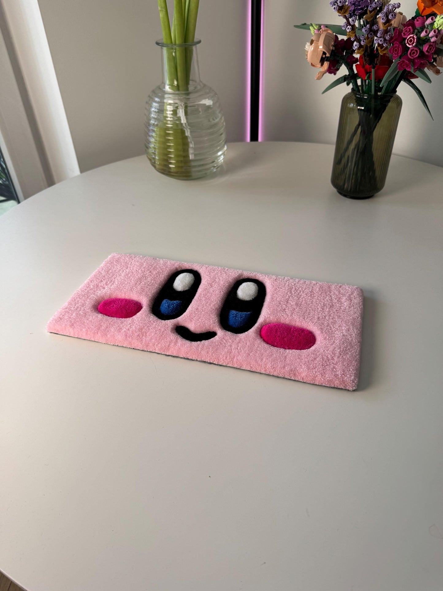 Pink Cartoon Keyboard Rug: Y2K Gamer Desk Decor