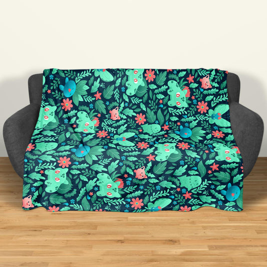 Bulbasaur Fleece Blanket Home Decor Oddish Blanket Throw Blanket Cute Baby Blanket Bulbasaur Blanket Gifts