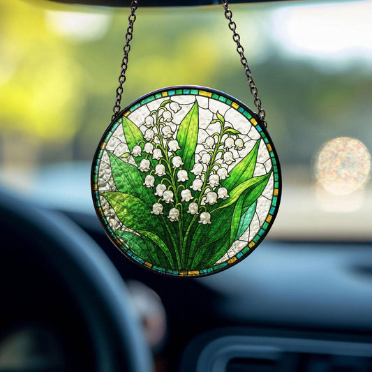 Stained Glass Lily Of The Valley Flower Suncatcher, May Birth Month Flower Suncatcher, Grandma Gift, Glass Suncatcher, Family Gift Idea