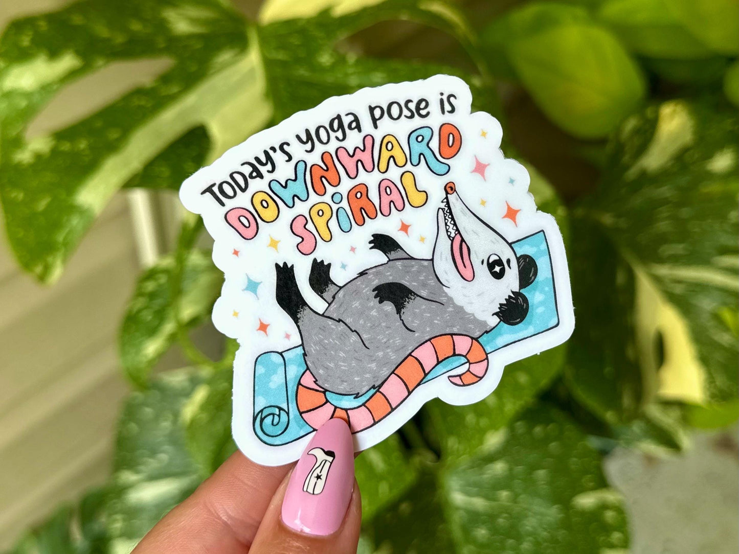 Downward Spiral Waterproof Sticker, Mental Health Stickers, Handdrawn Art, Bestfriend Gifts, Positivity, Yoga