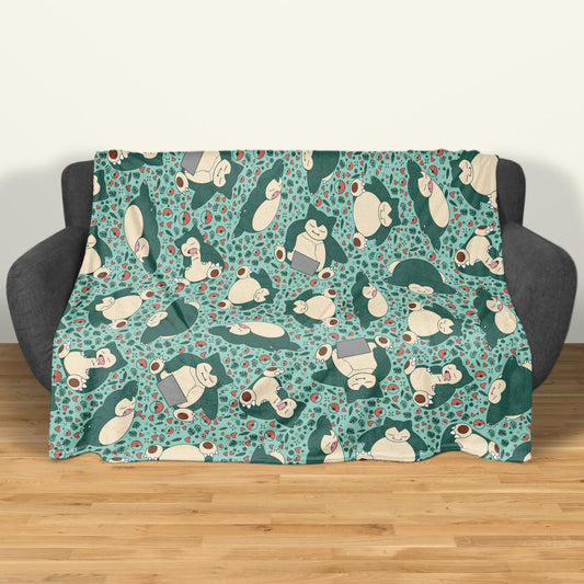 Snorlax Fleece Blanket Home Decor Throw Blanket Bedroom Decor Baby Blanket Sleep Snorlax Blanket Gifts