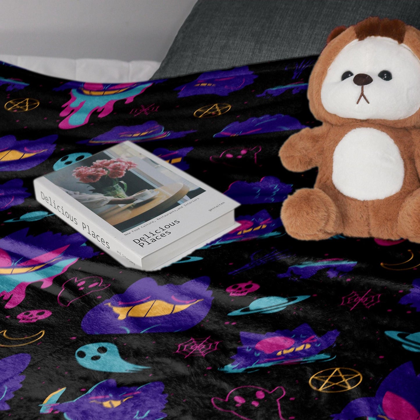 Gengar Fleece Blanket Home Decor Throw Blanket Bedroom Decor Baby Blanket Graffiti Gengar Blanket Gifts