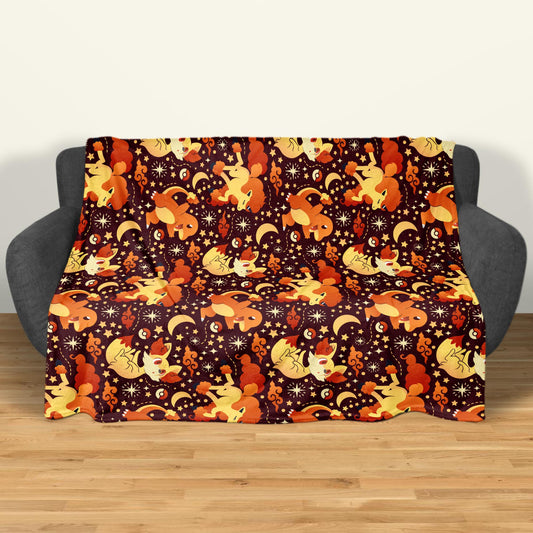 Charmander Fleece Blanket Home Decor Fire Fennekin Blanket Throw Blanket Cute Baby Blanket Charmander Blanket Gifts