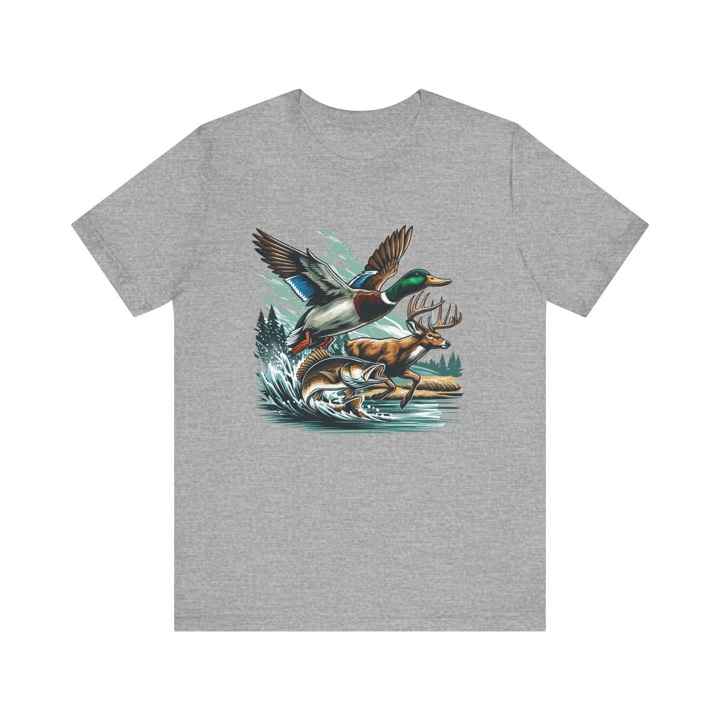 Wildlife Graphic Tee: Outdoorsy Hunter Fisherman Unisex Shirt