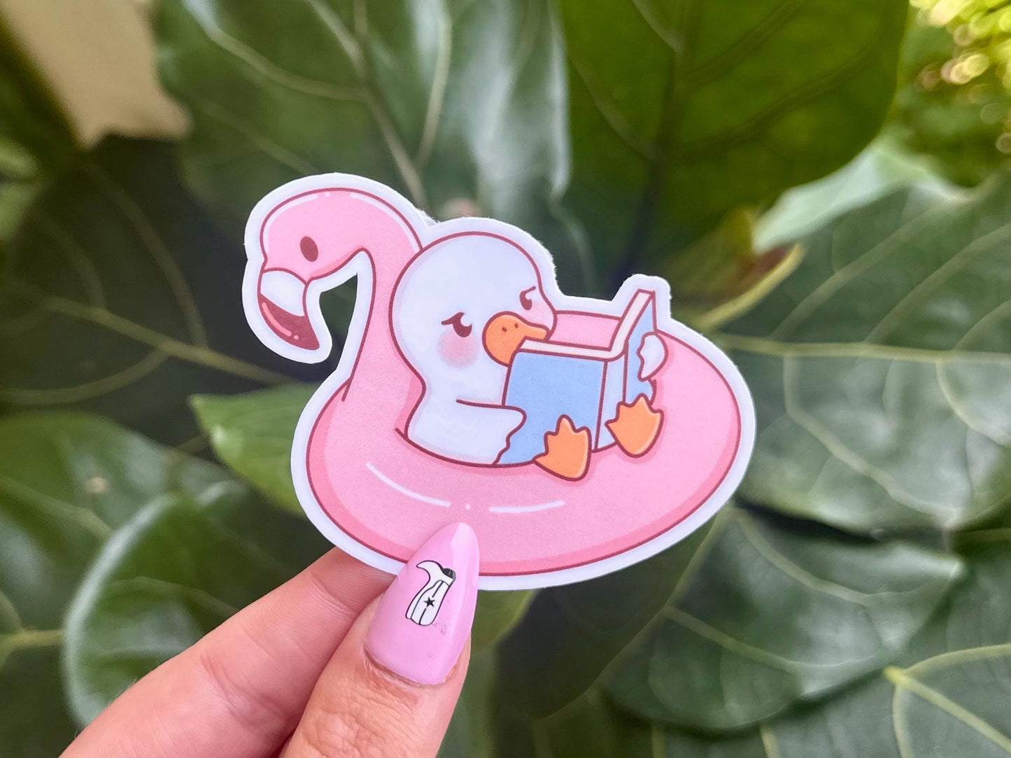 Summer Reading Duck Waterproof Sticker, Book Stickers, Gifts for Readers, Bookish Laptop Sticker, Book Lover Decal, BookTok