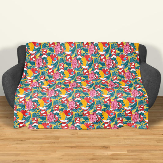 Magikarp Fleece Blanket Home Decor Throw Blanket Tropical Blanket Cute Baby Blanket Magikarp Blanket Gifts