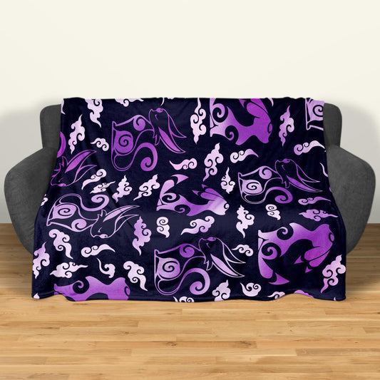 Umbreon Espeon Fleece Blanket, Cozy Cotton Blanket for Birthday, Christmas, Halloween, Home Decor Throw Blanket, Umbreon Blanket Gifts