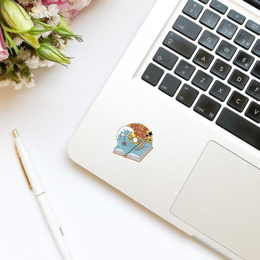 Ride the Story Wave Summer Beach Surfing Vinyl Sticker | Kindle Stickers | Bookish Stickers | Gift for Book Lover