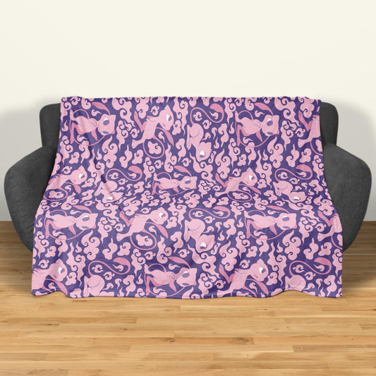 Mew Fleece Blanket Home Decor Throw Blanket Bedroom Decor Baby Blanket Cute Ancient Mew Blanket Gifts